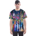 Abstract Vibrant Colour Cityscape Men s Sport Mesh T-Shirt View1