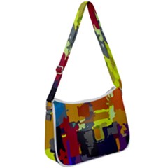 Abstract Vibrant Colour Zip Up Shoulder Bag by Ket1n9