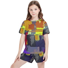 Abstract Vibrant Colour Kids  T-shirt And Sports Shorts Set by Ket1n9