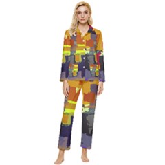 Abstract Vibrant Colour Womens  Long Sleeve Velvet Pocket Pajamas Set by Ket1n9