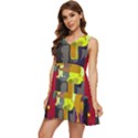 Abstract Vibrant Colour Tiered Sleeveless Mini Dress View3