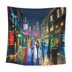 Abstract Vibrant Colour Cityscape Square Tapestry (large) by Ket1n9