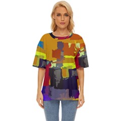 Abstract Vibrant Colour Oversized Basic T-shirt by Ket1n9