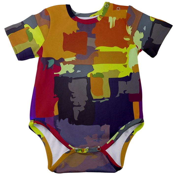 Abstract Vibrant Colour Baby Short Sleeve Bodysuit