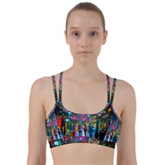 Abstract Vibrant Colour Cityscape Line Them Up Sports Bra by Ket1n9