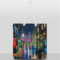 Abstract Vibrant Colour Cityscape Full Print Rope Handle Tote (large) by Ket1n9