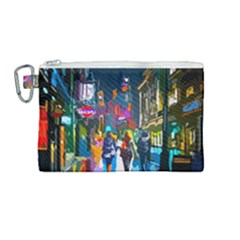 Abstract Vibrant Colour Cityscape Canvas Cosmetic Bag (medium) by Ket1n9