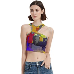 Abstract Vibrant Colour Cut Out Top by Ket1n9