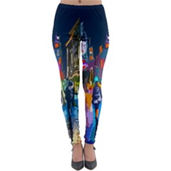 Abstract Vibrant Colour Cityscape Lightweight Velour Leggings by Ket1n9