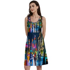 Abstract Vibrant Colour Cityscape Classic Skater Dress by Ket1n9