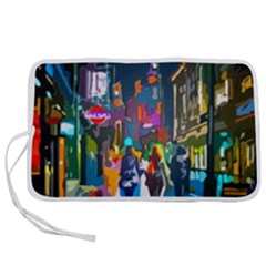 Abstract Vibrant Colour Cityscape Pen Storage Case (m) by Ket1n9