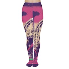 Pink City Retro Vintage Futurism Art Tights by Ket1n9