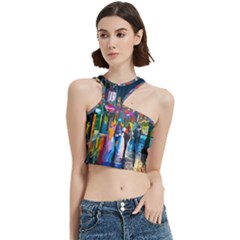 Abstract Vibrant Colour Cityscape Cut Out Top by Ket1n9