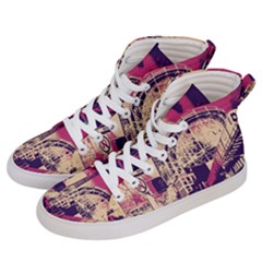 Pink City Retro Vintage Futurism Art Women s Hi-top Skate Sneakers by Ket1n9