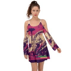 Pink City Retro Vintage Futurism Art Boho Dress by Ket1n9