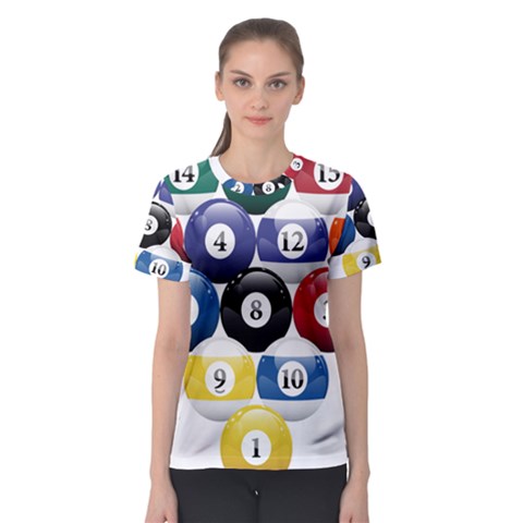 Racked Billiard Pool Balls Women s Sport Mesh T-shirt by Ket1n9