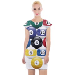 Racked Billiard Pool Balls Cap Sleeve Bodycon Dress by Ket1n9