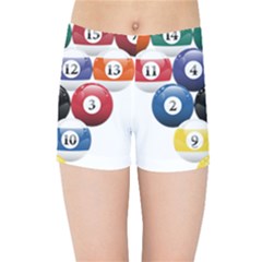 Racked Billiard Pool Balls Kids  Sports Shorts by Ket1n9