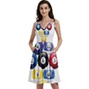 Racked Billiard Pool Balls Sleeveless V-Neck Skater Dress with Pockets View1