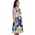 Racked Billiard Pool Balls Sleeveless V-Neck Skater Dress with Pockets View3