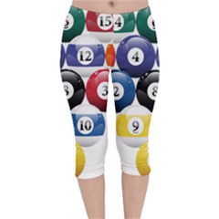 Racked Billiard Pool Balls Velvet Capri Leggings  by Ket1n9