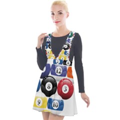 Racked Billiard Pool Balls Plunge Pinafore Velour Dress by Ket1n9