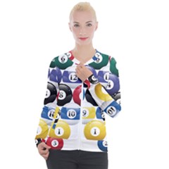 Racked Billiard Pool Balls Casual Zip Up Jacket by Ket1n9