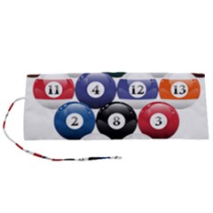 Racked Billiard Pool Balls Roll Up Canvas Pencil Holder (s) by Ket1n9