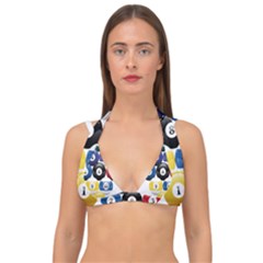 Racked Billiard Pool Balls Double Strap Halter Bikini Top by Ket1n9