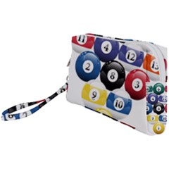 Racked Billiard Pool Balls Wristlet Pouch Bag (small) by Ket1n9