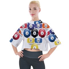 Racked Billiard Pool Balls Mock Neck T-shirt by Ket1n9