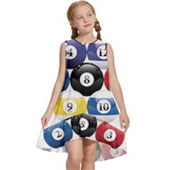 Racked Billiard Pool Balls Kids  Frill Swing Dress by Ket1n9