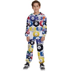 Racked Billiard Pool Balls Kids  Sweatshirt Set by Ket1n9