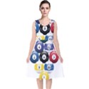 Abstract Vibrant Colour Botany V-Neck Midi Sleeveless Dress  View1