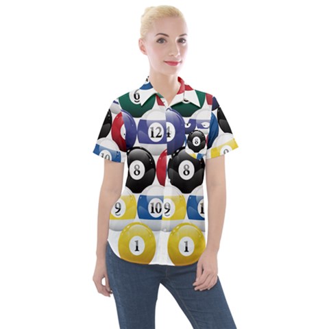 Abstract Vibrant Colour Botany Women s Short Sleeve Pocket Shirt by Ket1n9