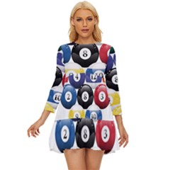 Abstract Vibrant Colour Botany Long Sleeve Babydoll Dress by Ket1n9