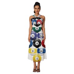 Abstract Vibrant Colour Botany Sleeveless Cross Front Cocktail Midi Chiffon Dress by Ket1n9