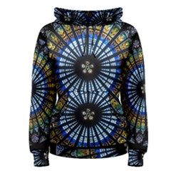 Stained Glass Rose Window In France s Strasbourg Cathedral Women s Pullover Hoodie by Ket1n9