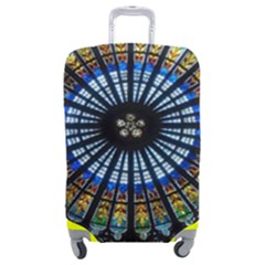 Stained Glass Rose Window In France s Strasbourg Cathedral Luggage Cover (medium) by Ket1n9