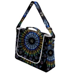 Stained Glass Rose Window In France s Strasbourg Cathedral Box Up Messenger Bag by Ket1n9