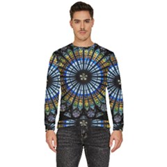 Stained Glass Rose Window In France s Strasbourg Cathedral Men s Fleece Sweatshirt by Ket1n9