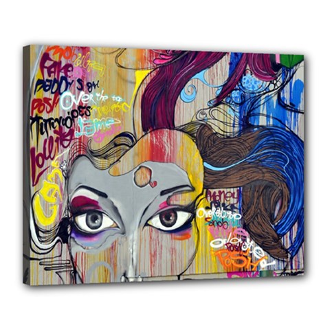 Graffiti Mural Street Art Painting Canvas 20  X 16  (stretched) by Ket1n9