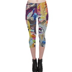 Graffiti Mural Street Art Painting Capri Leggings  by Ket1n9