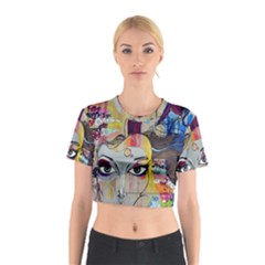 Graffiti Mural Street Art Painting Cotton Crop Top by Ket1n9