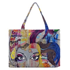 Graffiti Mural Street Art Painting Zipper Medium Tote Bag by Ket1n9