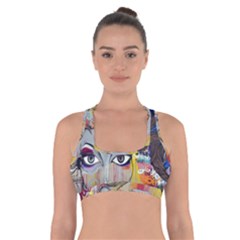 Graffiti Mural Street Art Painting Cross Back Sports Bra by Ket1n9