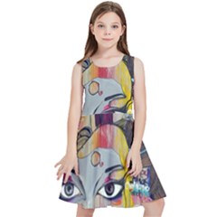 Graffiti Mural Street Art Painting Kids  Skater Dress by Ket1n9