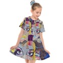 Graffiti Mural Street Art Painting Kids  Short Sleeve Shirt Dress View1