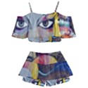 Graffiti Mural Street Art Painting Kids  Off Shoulder Skirt Bikini View2