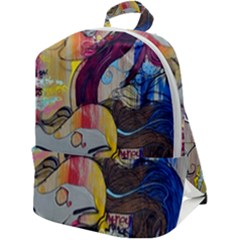 Graffiti Mural Street Art Painting Zip Up Backpack by Ket1n9